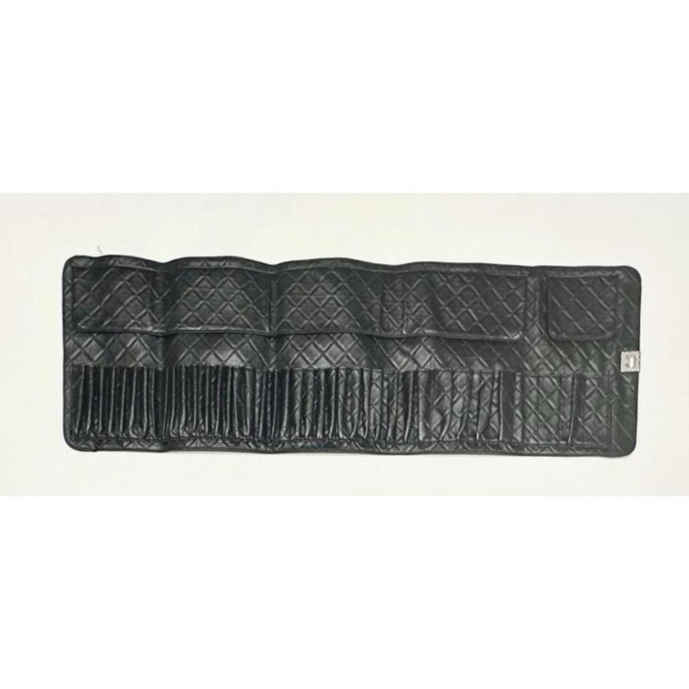 BH Cosmetics Women's Black Leather Clutch Makeup Brush Roll Bag - Picture 7 of 14
